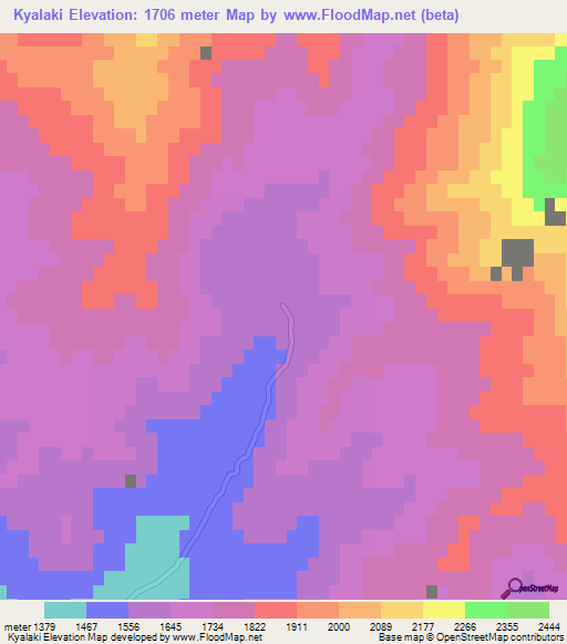 Kyalaki,Azerbaijan Elevation Map