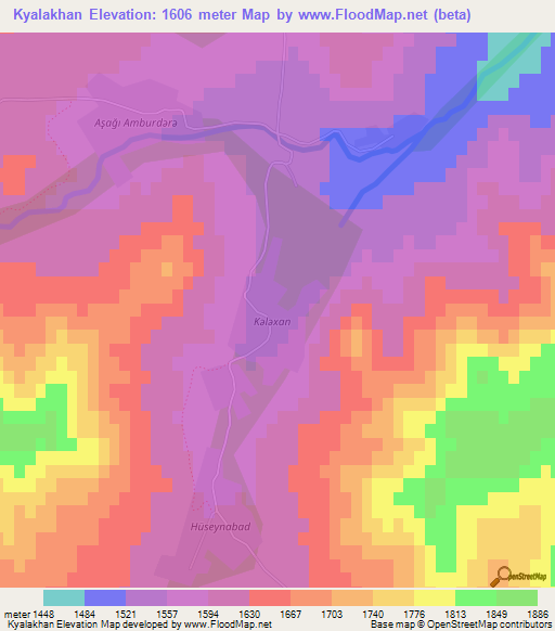 Kyalakhan,Azerbaijan Elevation Map