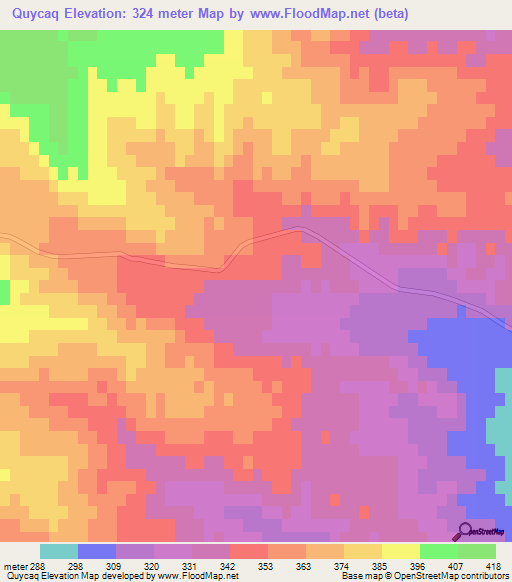 Quycaq,Azerbaijan Elevation Map