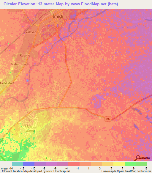 Olcalar,Azerbaijan Elevation Map