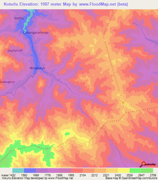 Koturlu,Azerbaijan Elevation Map