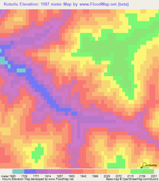Koturlu,Azerbaijan Elevation Map
