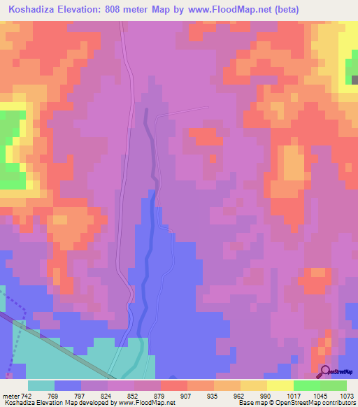 Koshadiza,Azerbaijan Elevation Map