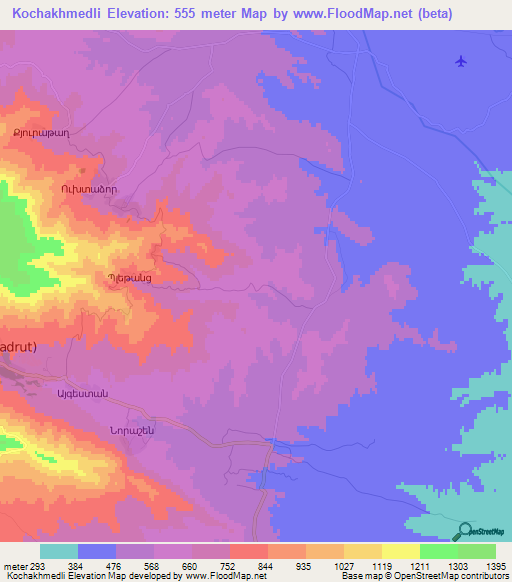 Kochakhmedli,Azerbaijan Elevation Map