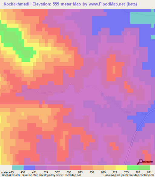 Kochakhmedli,Azerbaijan Elevation Map