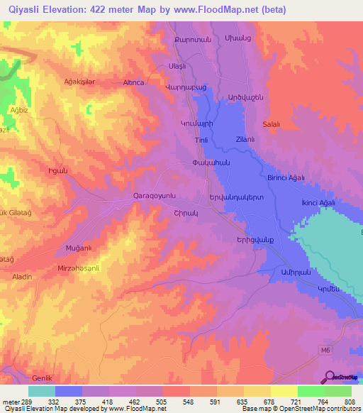 Qiyasli,Azerbaijan Elevation Map