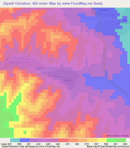 Qiyasli,Azerbaijan Elevation Map