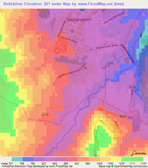 Kirkidzhan,Azerbaijan Elevation Map