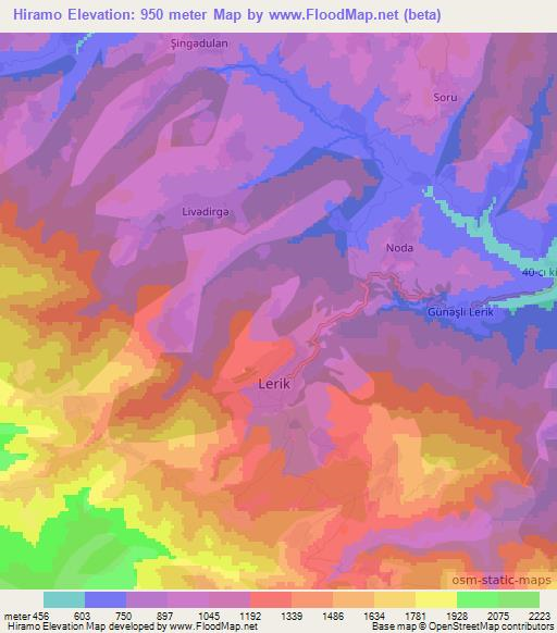 Hiramo,Azerbaijan Elevation Map