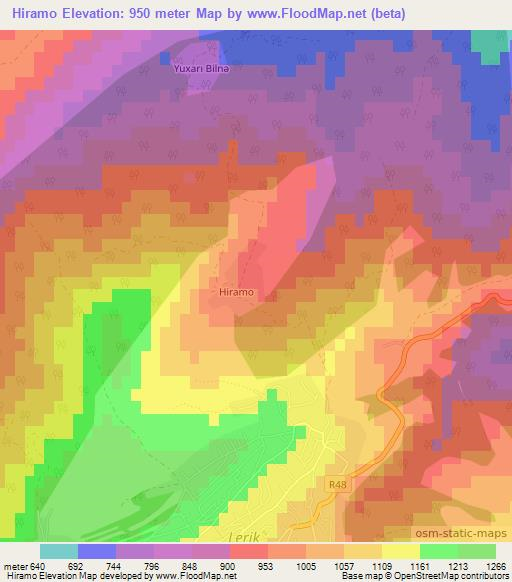Hiramo,Azerbaijan Elevation Map