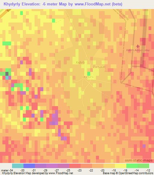 Khydyrly,Azerbaijan Elevation Map