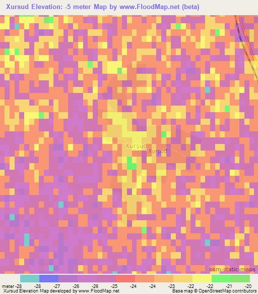 Xursud,Azerbaijan Elevation Map