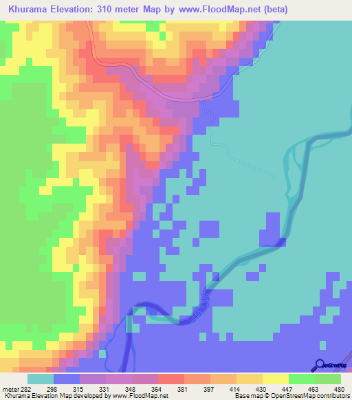 Khurama,Azerbaijan Elevation Map