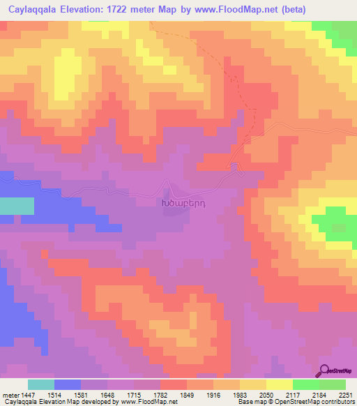 Caylaqqala,Azerbaijan Elevation Map