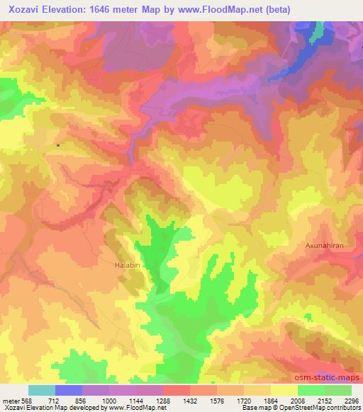 Xozavi,Azerbaijan Elevation Map