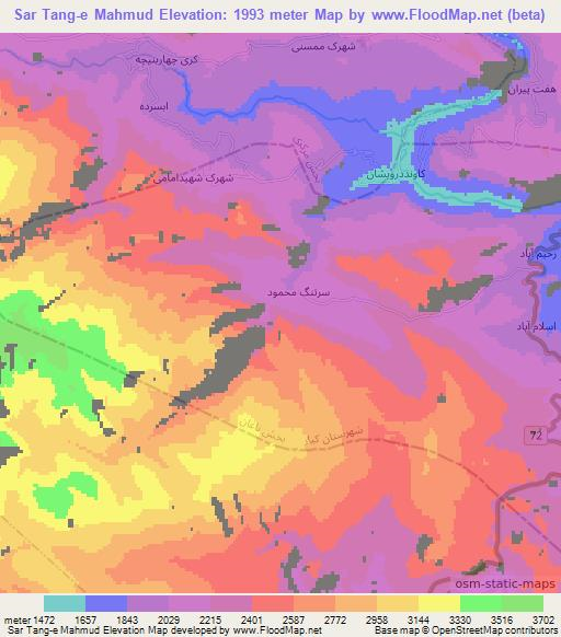 Sar Tang-e Mahmud,Iran Elevation Map