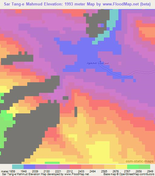 Sar Tang-e Mahmud,Iran Elevation Map