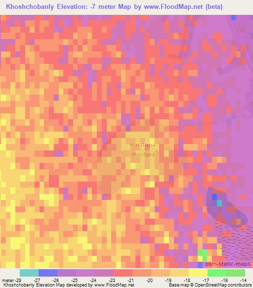 Khoshchobanly,Azerbaijan Elevation Map