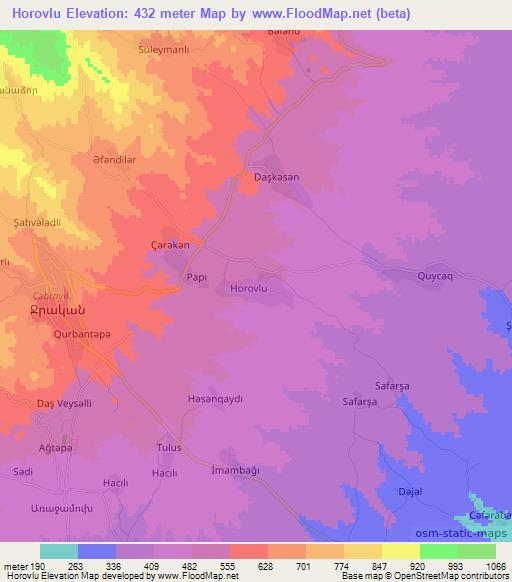 Horovlu,Azerbaijan Elevation Map