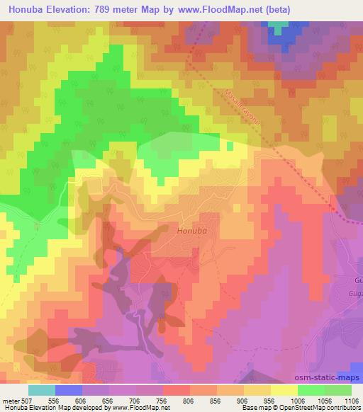 Honuba,Azerbaijan Elevation Map