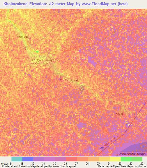 Kholtazakend,Azerbaijan Elevation Map