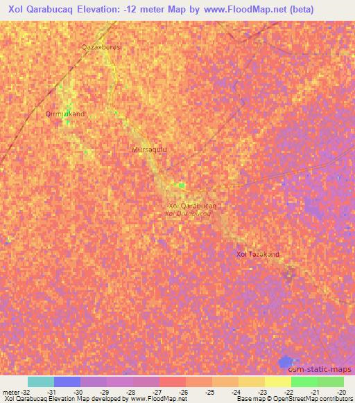 Xol Qarabucaq,Azerbaijan Elevation Map