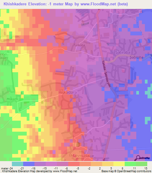 Khishkadere,Azerbaijan Elevation Map