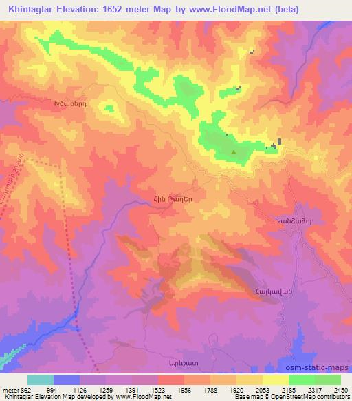 Khintaglar,Azerbaijan Elevation Map