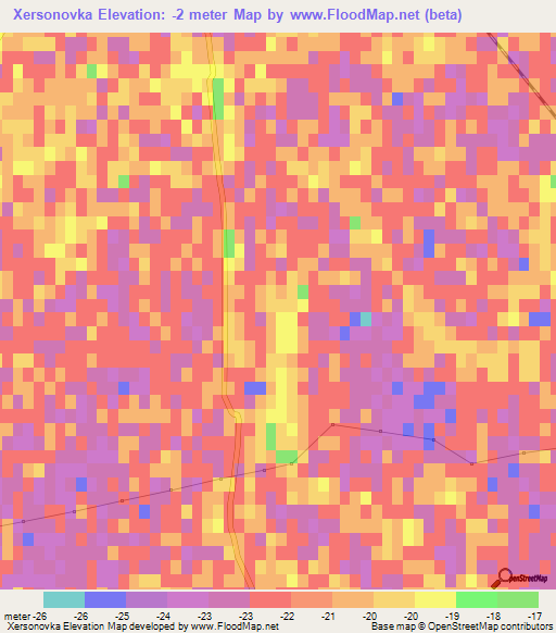 Xersonovka,Azerbaijan Elevation Map