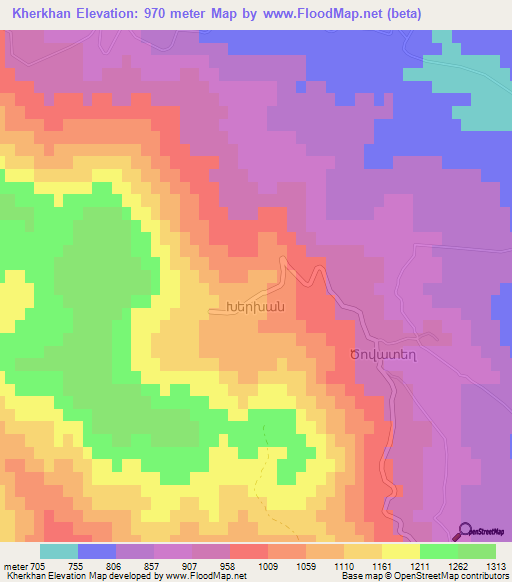 Kherkhan,Azerbaijan Elevation Map