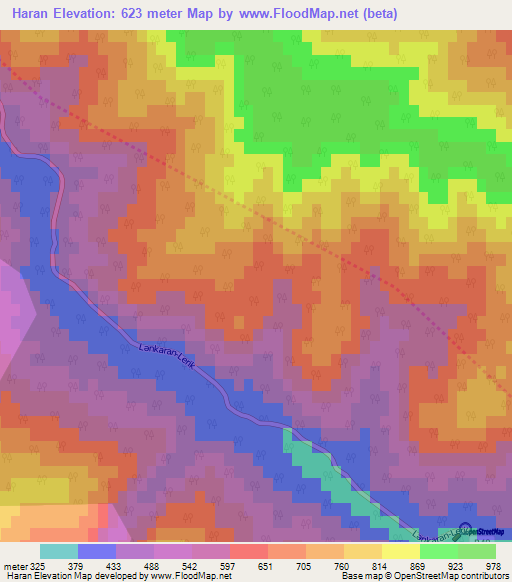 Haran,Azerbaijan Elevation Map