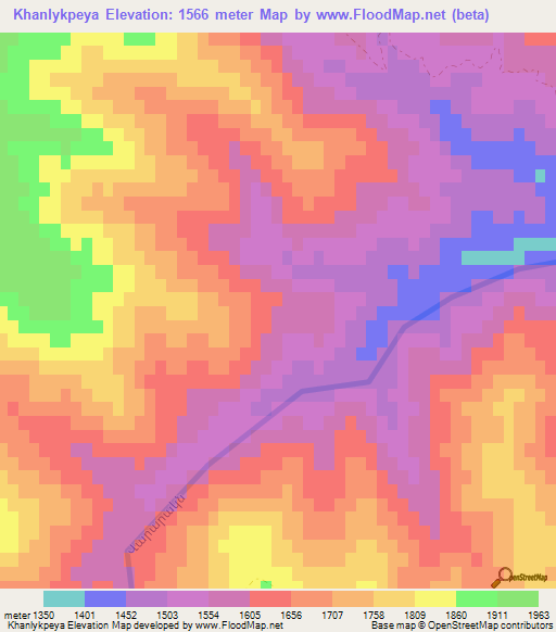 Khanlykpeya,Azerbaijan Elevation Map