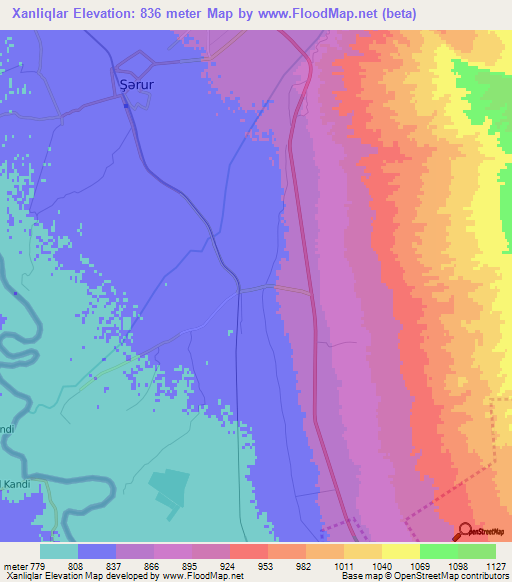 Xanliqlar,Azerbaijan Elevation Map