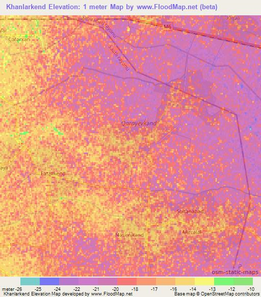 Khanlarkend,Azerbaijan Elevation Map