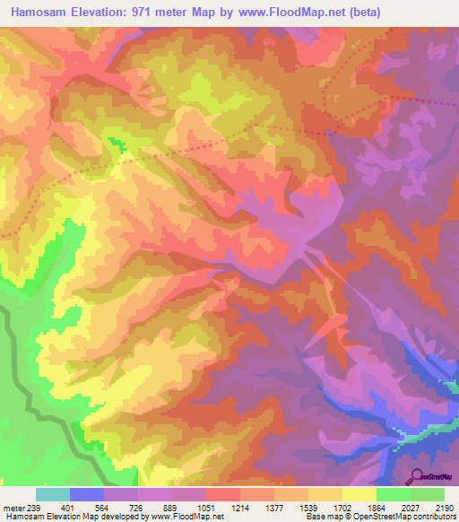 Hamosam,Azerbaijan Elevation Map