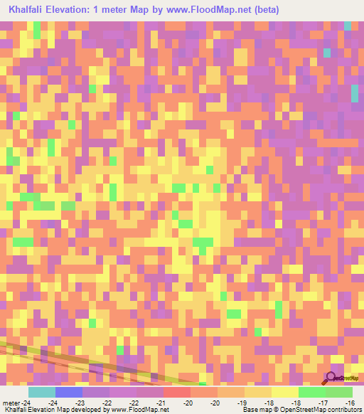 Khalfali,Azerbaijan Elevation Map