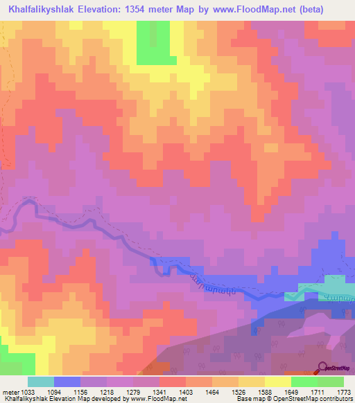 Khalfalikyshlak,Azerbaijan Elevation Map