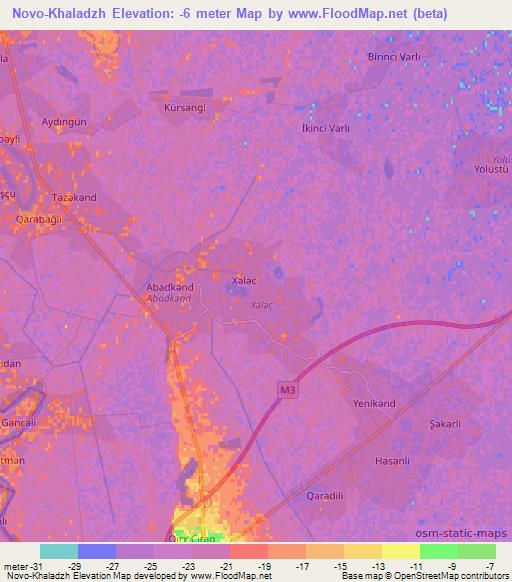 Novo-Khaladzh,Azerbaijan Elevation Map