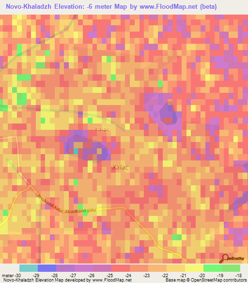 Novo-Khaladzh,Azerbaijan Elevation Map