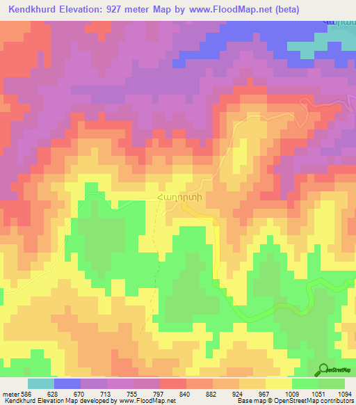 Kendkhurd,Azerbaijan Elevation Map