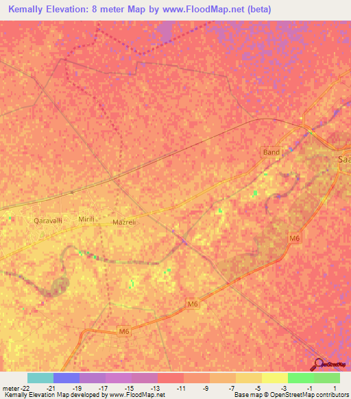 Kemally,Azerbaijan Elevation Map