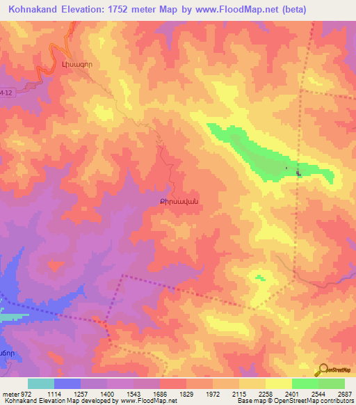 Kohnakand,Azerbaijan Elevation Map