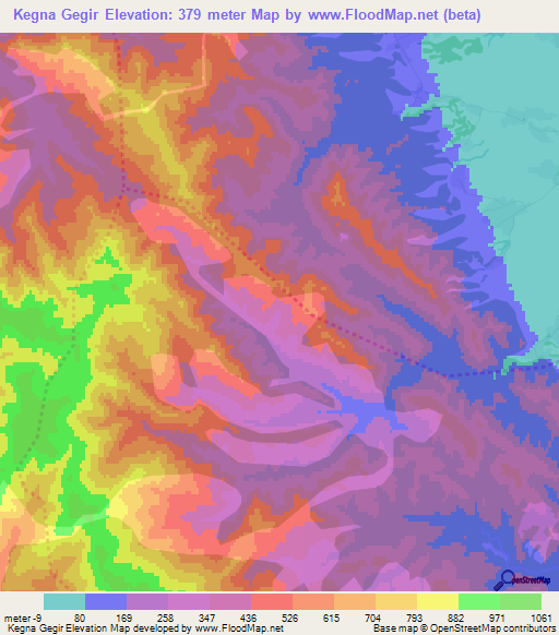 Kegna Gegir,Azerbaijan Elevation Map