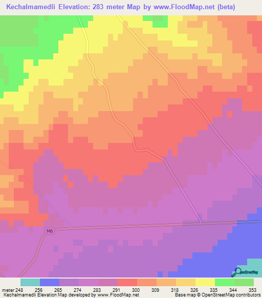 Kechalmamedli,Azerbaijan Elevation Map