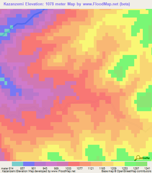 Kazanzemi,Azerbaijan Elevation Map