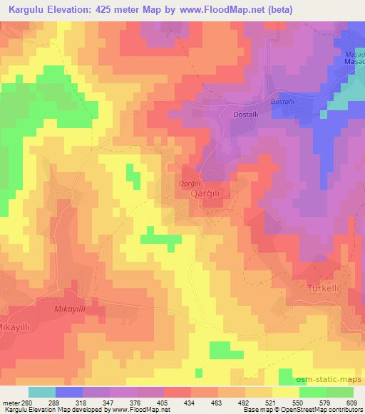 Kargulu,Azerbaijan Elevation Map