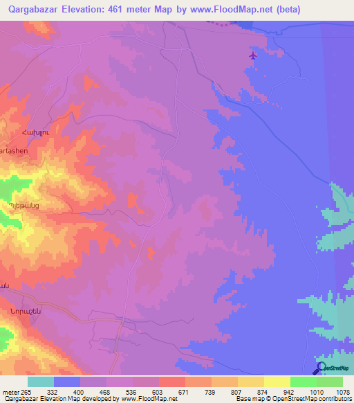 Qargabazar,Azerbaijan Elevation Map