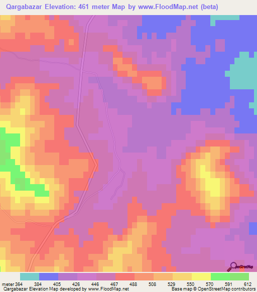 Qargabazar,Azerbaijan Elevation Map