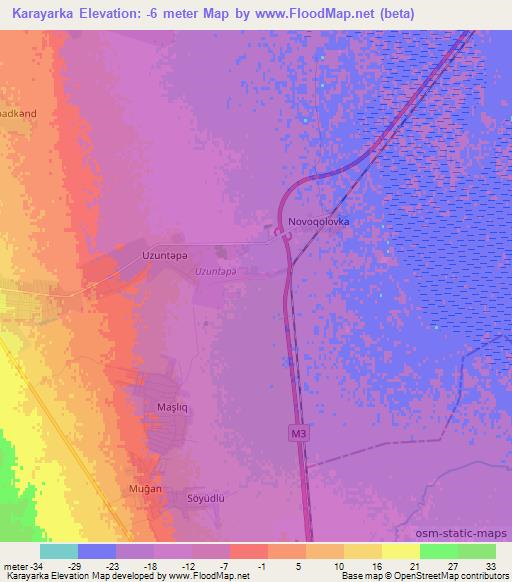 Karayarka,Azerbaijan Elevation Map
