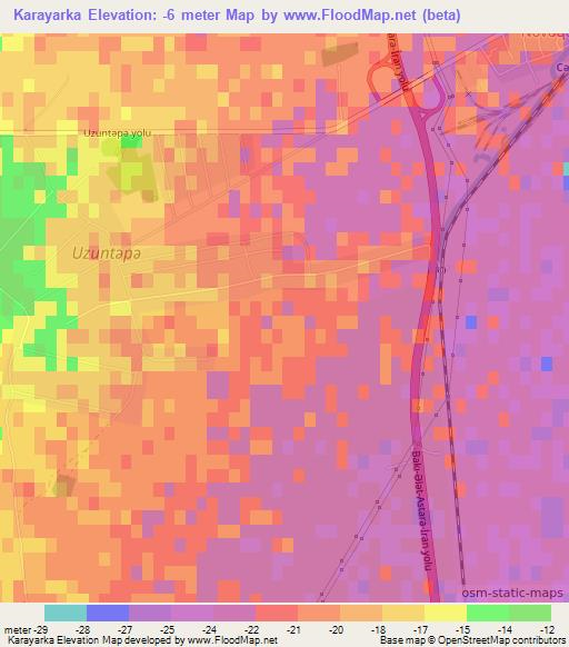 Karayarka,Azerbaijan Elevation Map